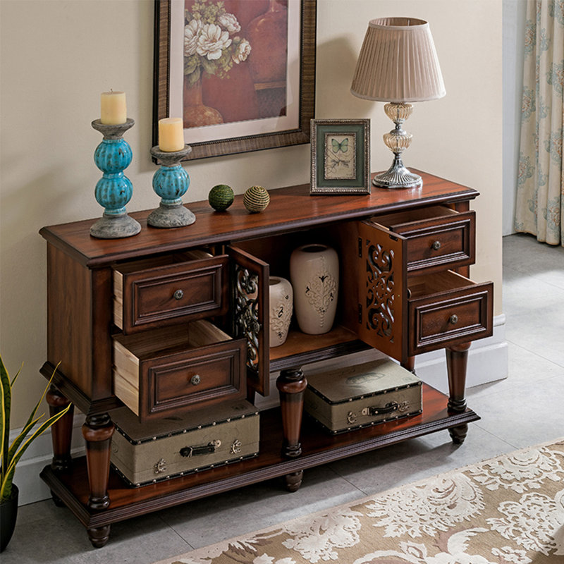 American Retro Multifunctional Console Table, Brown