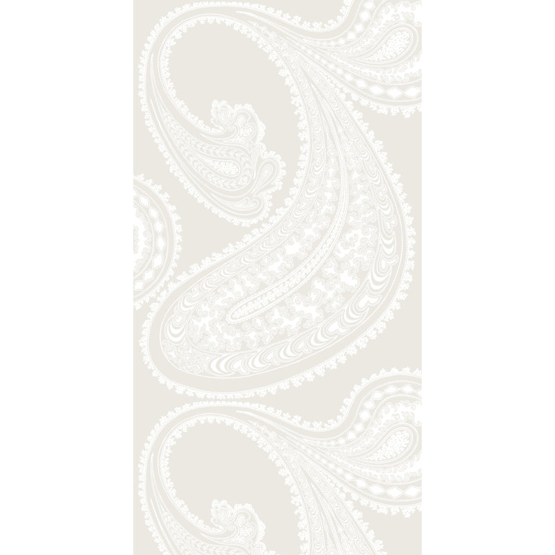 Rajapur Paisley Wallpaper Roll, White/Shell