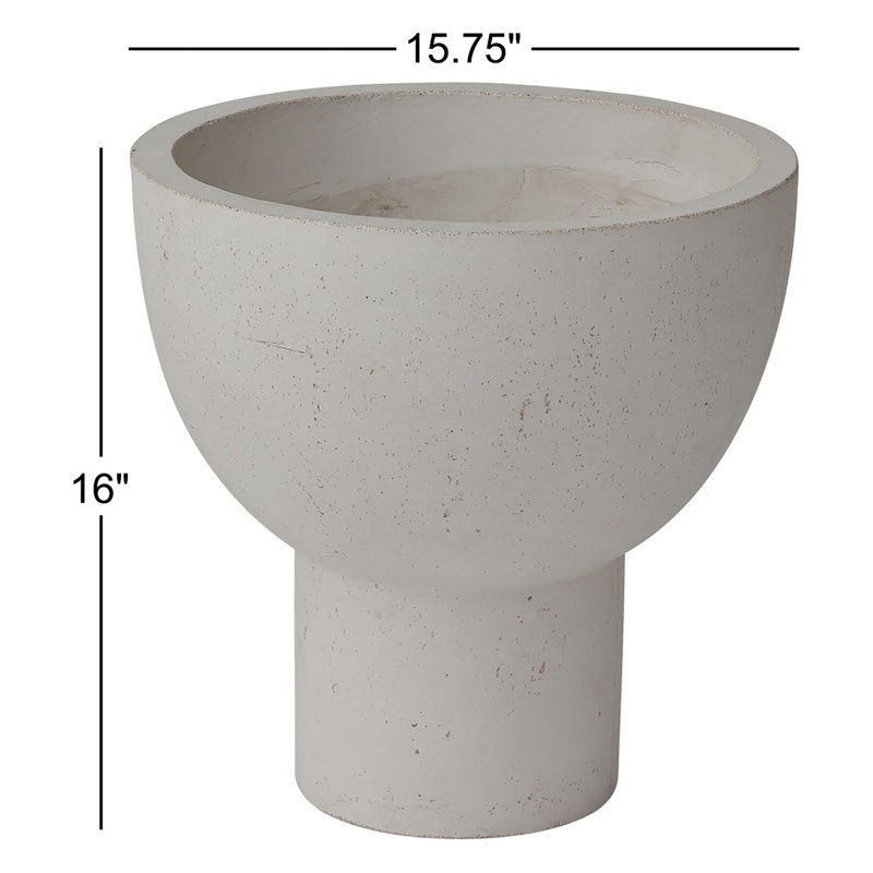 Pot de fleurs urne en céramique, H 16 po x l 15,75 po x P 15,75 po