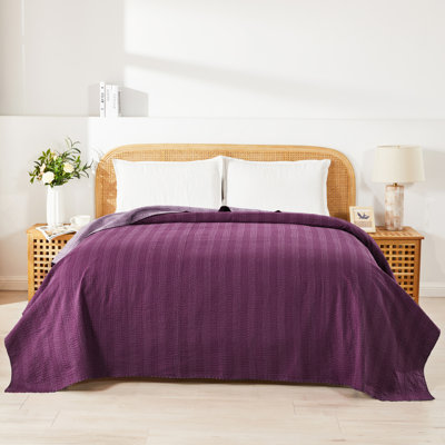 Soild Kantha Cotton Coverlet Set