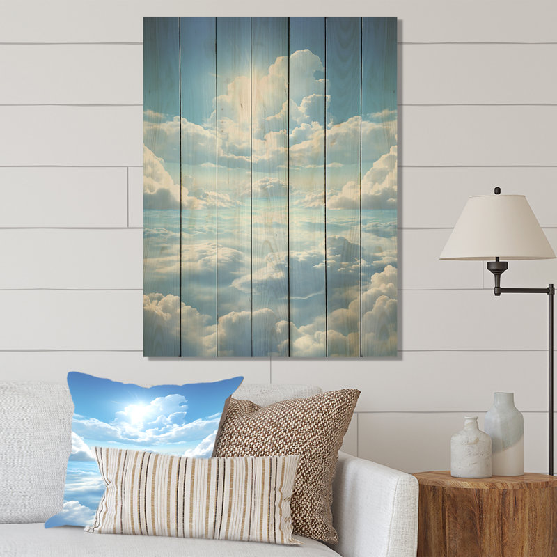 Calm Sky Embrace II - impression de ciel sur bois, H 44 po x l 34 po