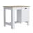 Kitchen Island, Single Door Cabinet, Shelf White / Macadamia