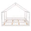 Lit plateforme blanc avec lit simple - deux lits partagés, cadre, garde-corps, assemblage simple 2 en un, blanc, pin et construction robustes, lit facile à assembler-625999876