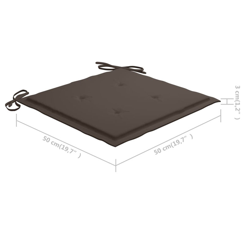 Outdoor Seat Cushion, 19.7" H x 19.7" W x 1.6" D, Brown