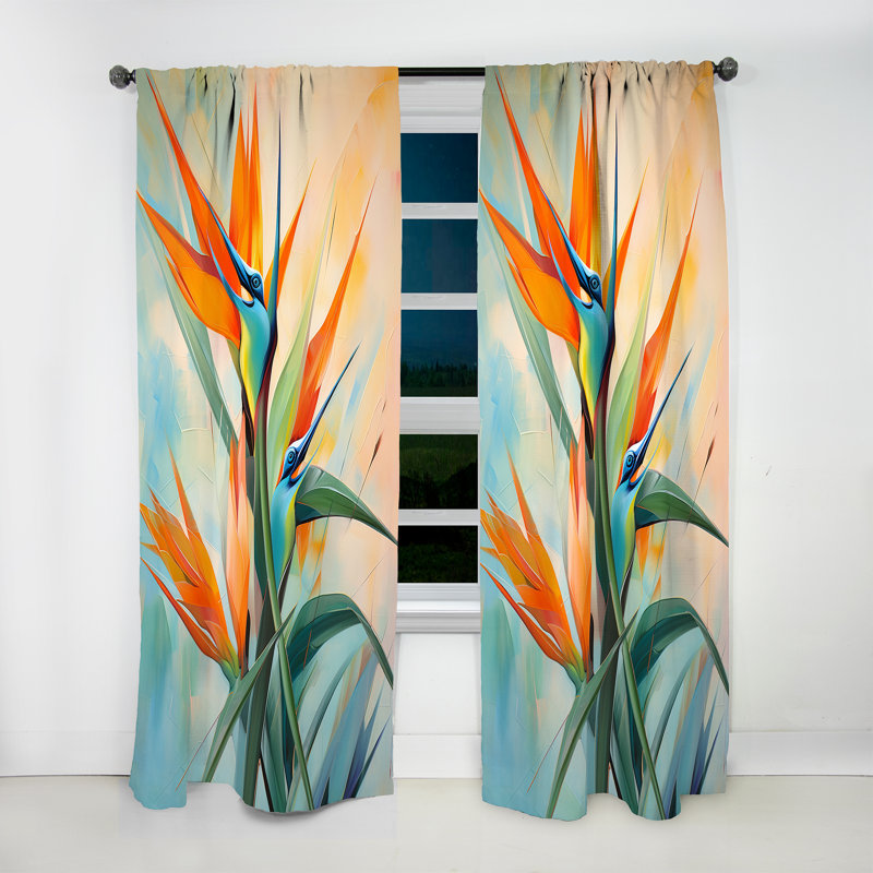 Enan - Profil de fleurs I - Rideau traditionnel - Velours obscurcissant - 1 panneau, L 52 po x L 95 po