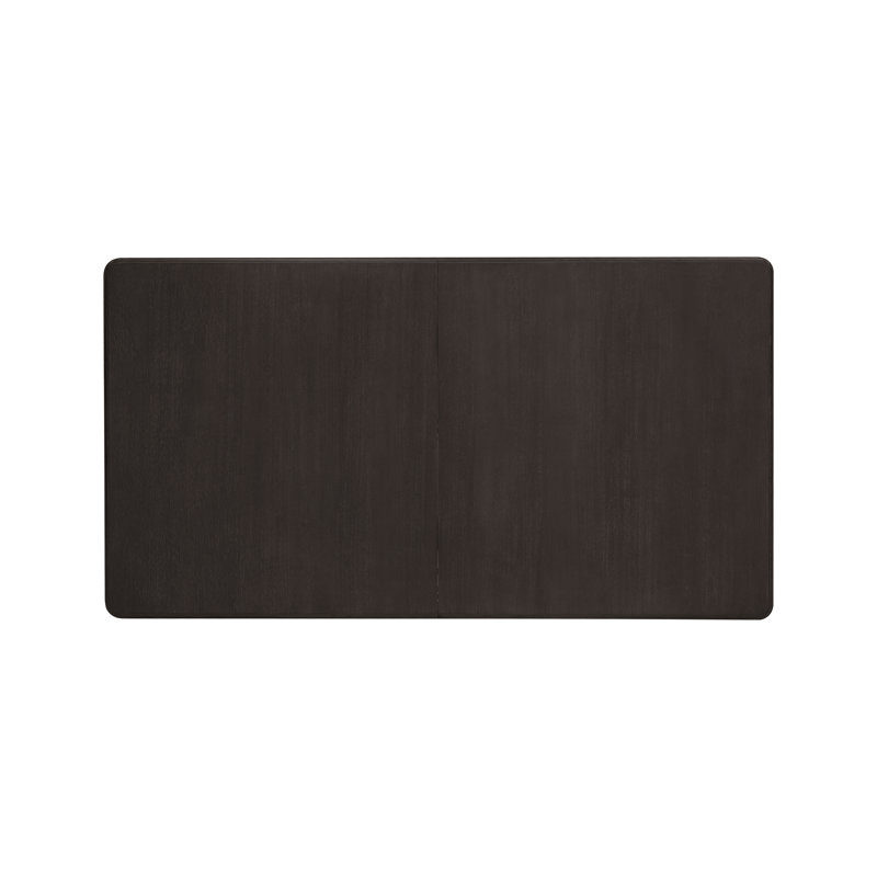 Brown Wood Extendable Rectangular Dining Table with Tapered Legs