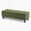 Banc repose-pieds avec rangement, surface bouclée verte, pieds en bois d'hévéa, capacité de 300 lb