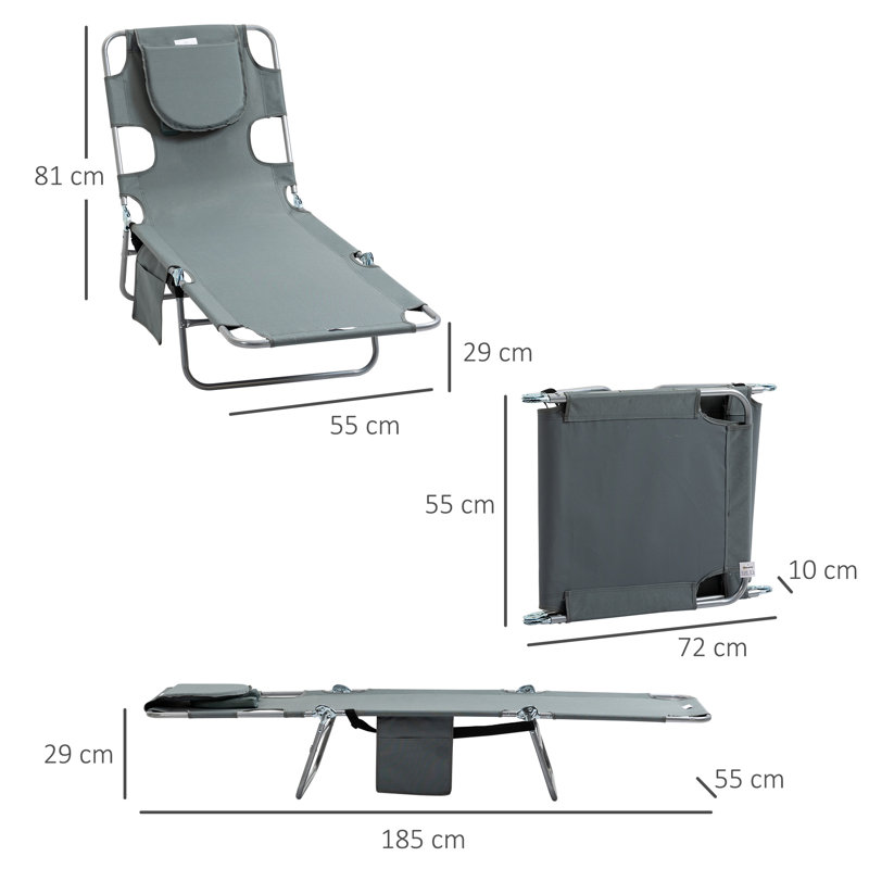 Haritz Reclining Single Chaise, Grey