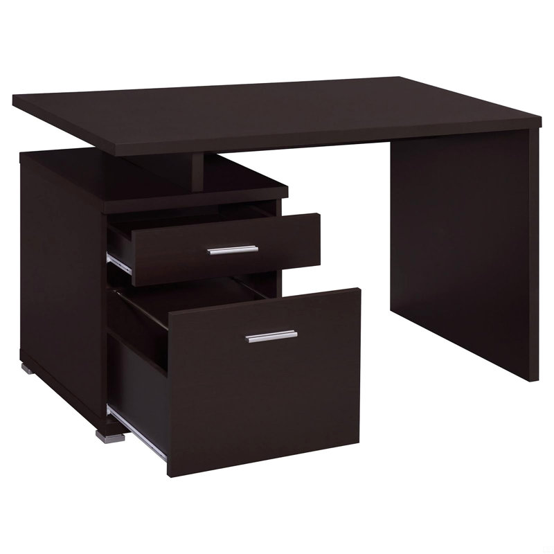 Bureau réversible à 2 tiroirs, Brun