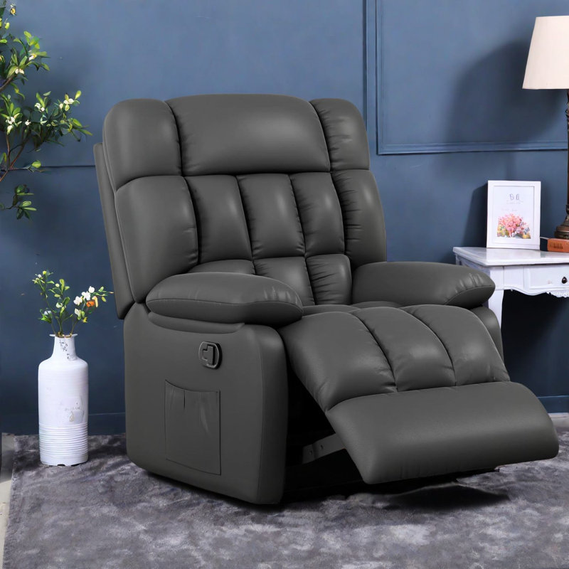 Fauteuils inclinables confortables, canapé réglable en cuir noir pour le salon