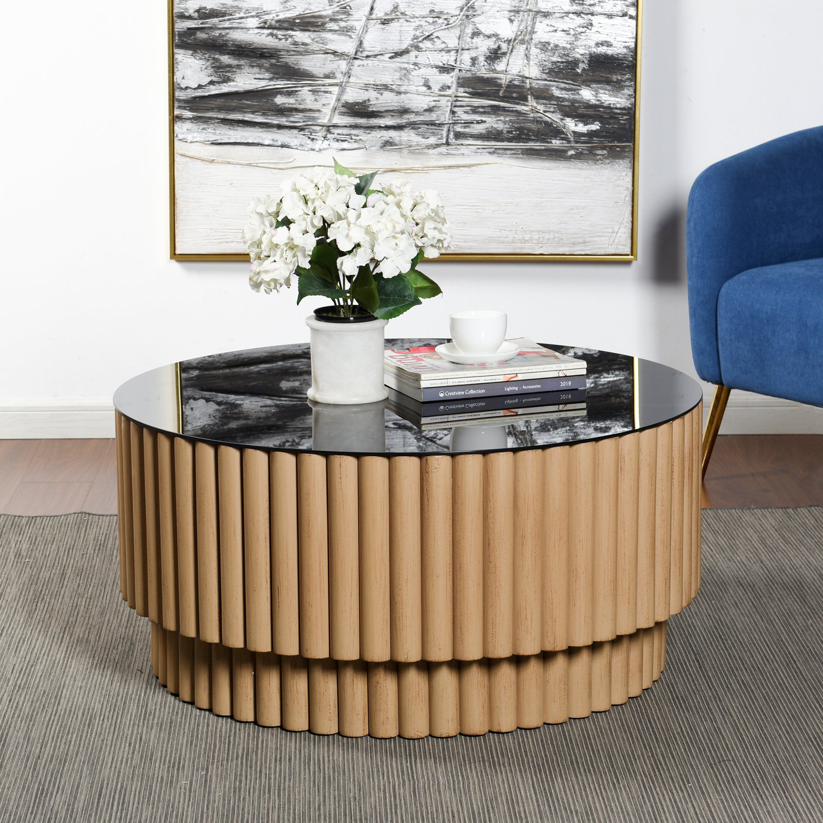 Acadia 36" Glass Coffee Table