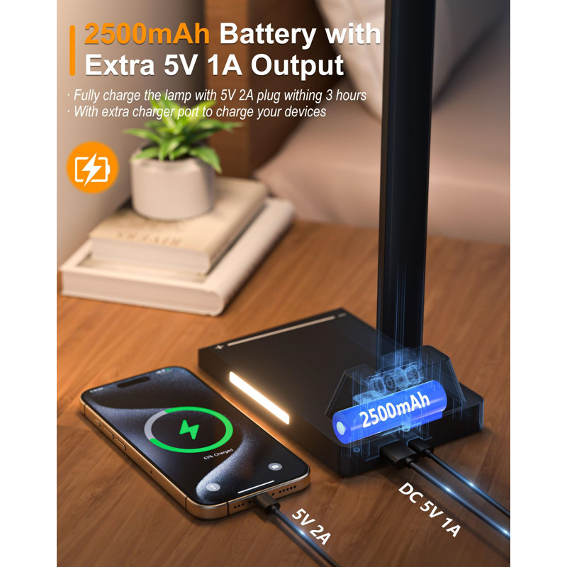 Dabu Adjustable USB Desk Lamp, Black