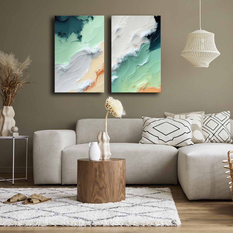 Peinture décorative sur toile (2 pièces)