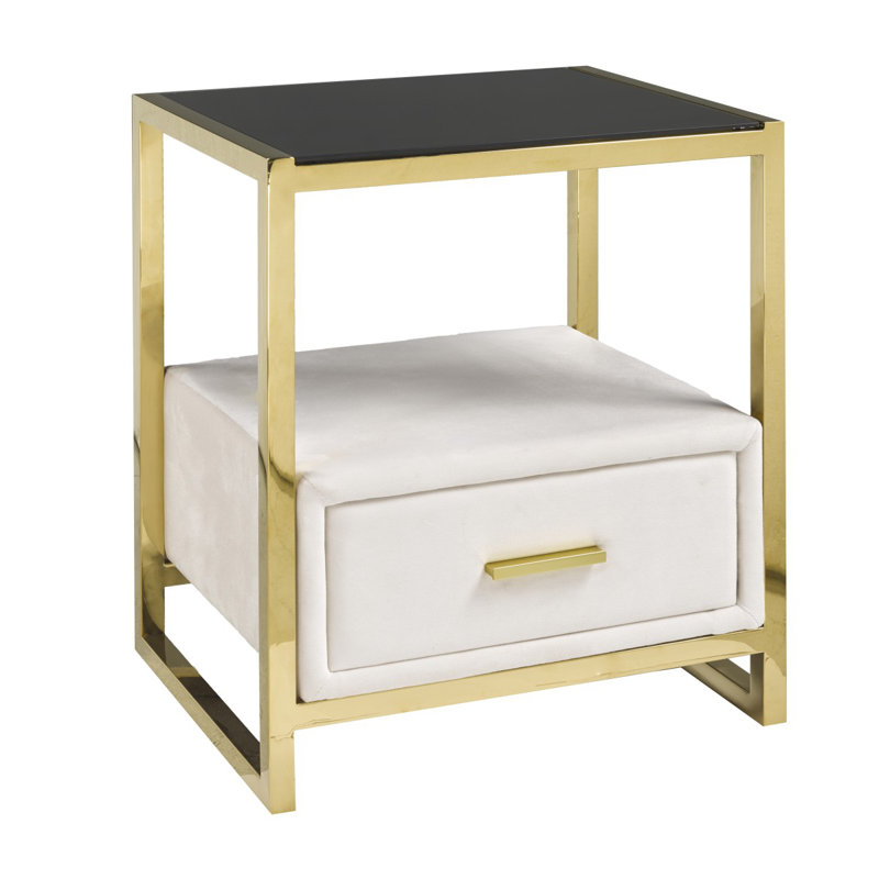 Table de chevet Piper,, Crème