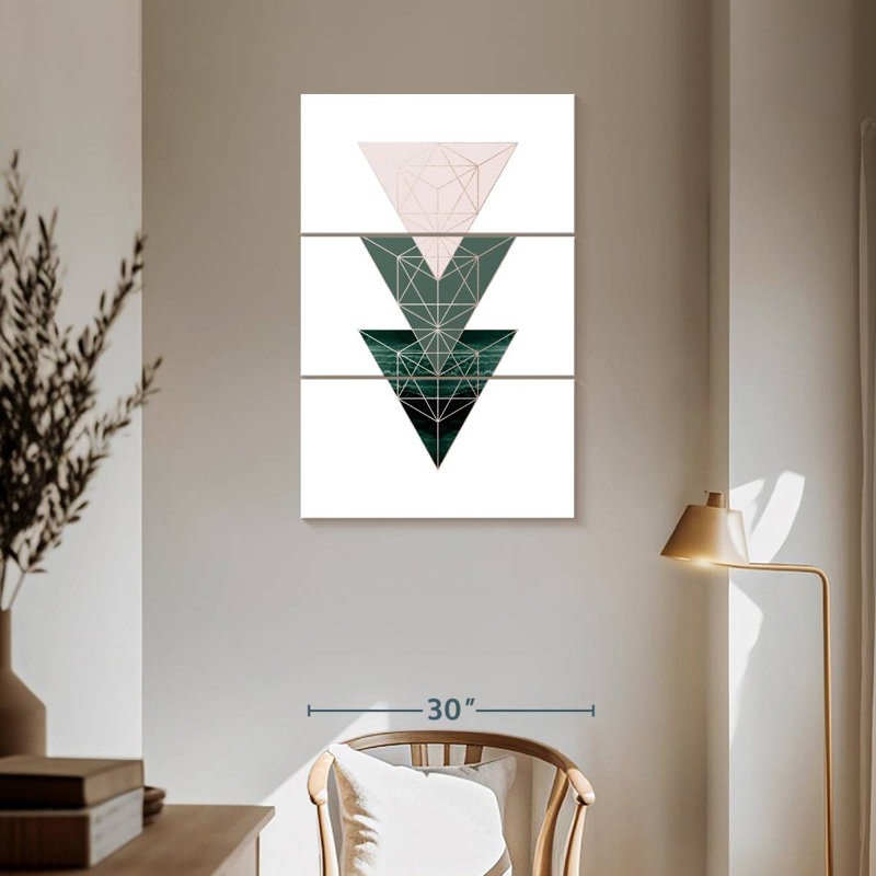 Avery Evergreen Blush Geo I, 57" H x 36" W