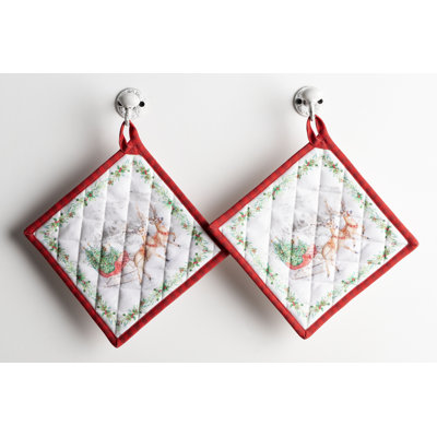 Ensemble de maniques 100 % coton Tradition de Noël Maison d'Hermine - 8 po x 8 po