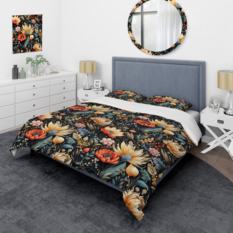 Ensemble de housse de couette multicolore, Housse de couette pour très grand lit et 2 très