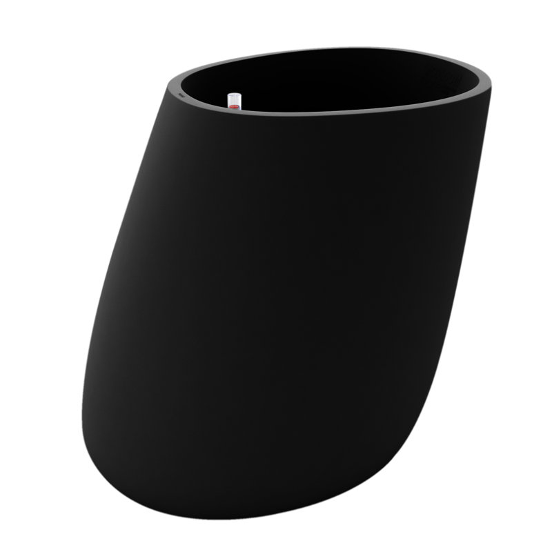 Stone Resin Pot Planter, 55.25" H x 55.25" W x 41.75" D, Black