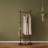 71-Inch Tall Freestanding Wood Coat Rack with 4 Hooks, Rubber Wood, Wood-Tone Brown