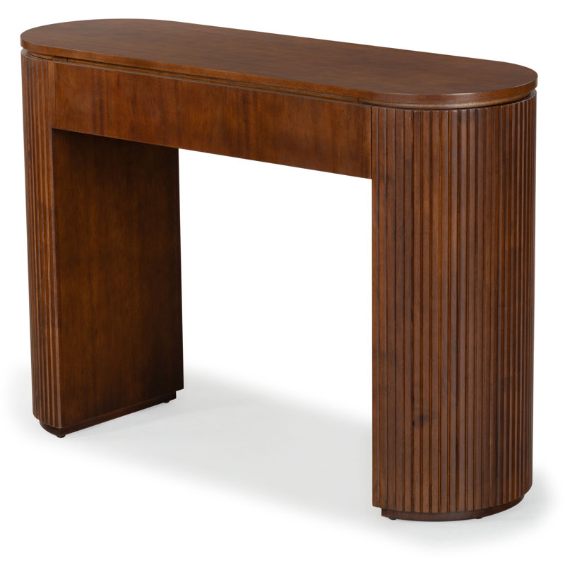Rikki Fluted 1 Drawer Console, Walnut