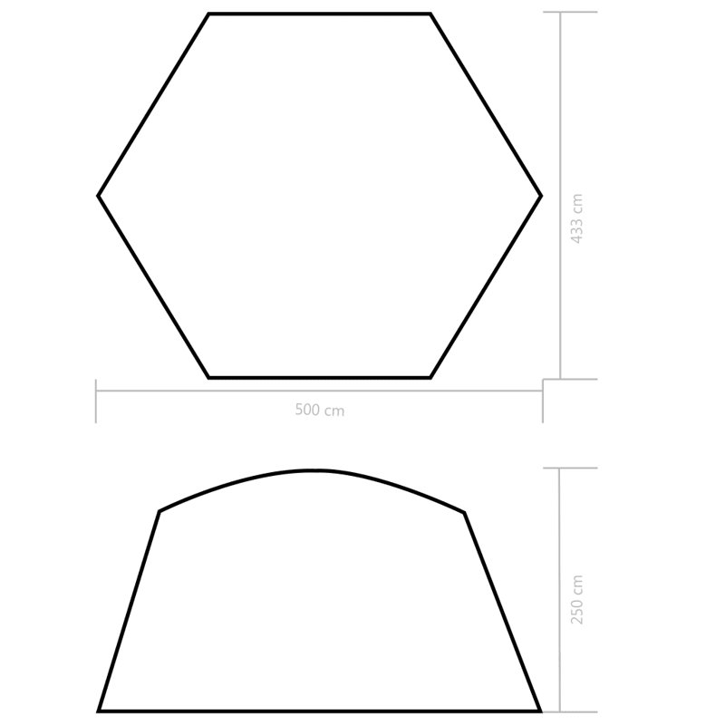 Cartana Tent, Blue, 250 cm x 500 cm x 433 cm