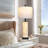 29” Elegant Shell-Inspired Table Lamp with USB Charging Ports, LED Bulbs and Nightlight-1429284129