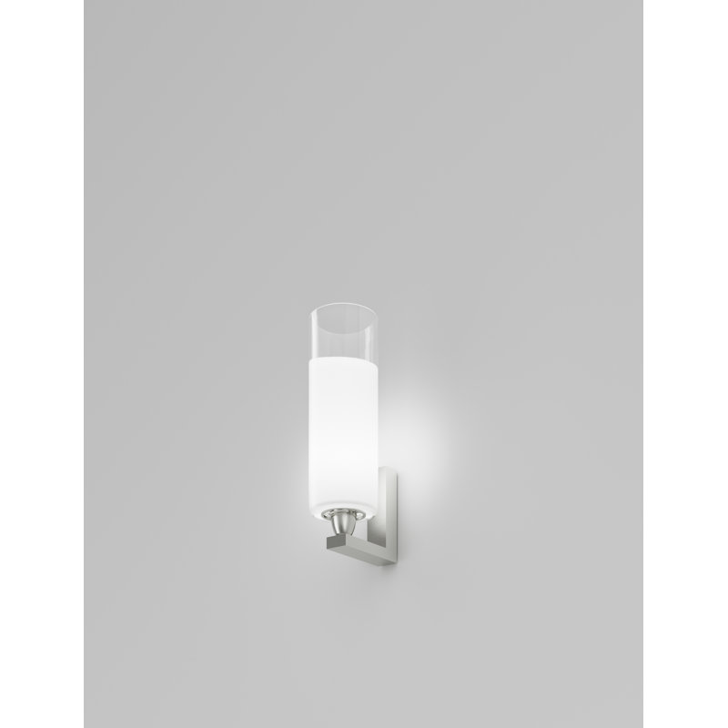 Lio Wall Lamp L1P Crystal White Satin Nickel G9 Ul, 9" H x 3" W x 3" D