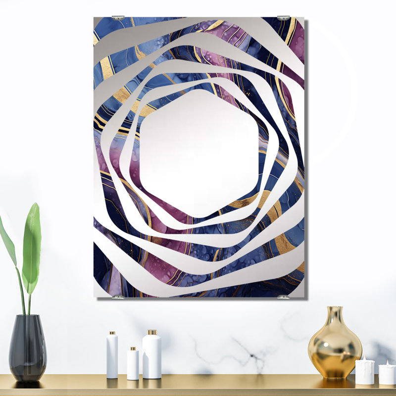Alfranc - Miroir mural abstrait en marbre, 32 po x 24 po