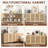 63" Modern Light Wood Fence Gate Buffet Sideboard With Ample Storage