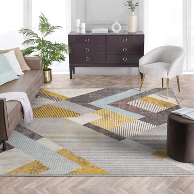 Sydney Geometric Synthetic Area Rug