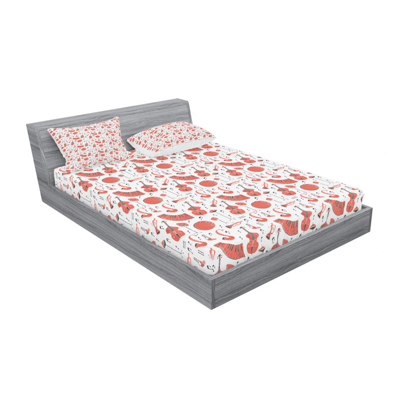 Microfiber Sheet Set, Queen Sheet Set with Fitted Sheet
