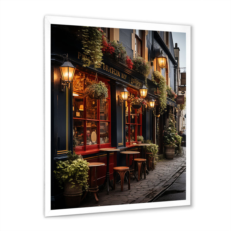 «Ireland Galway City Extremely», art mural Irlande, H 20 po x l 12 po x P 1 po, Cadre simple blanc