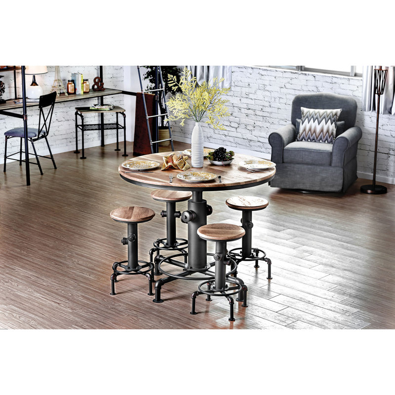 Bealeton Round Metal Base Dining Table