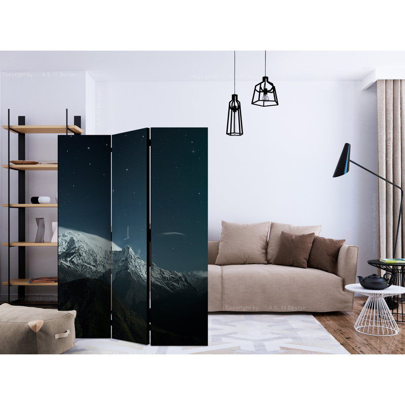 Girven 135cm W x 172cm H 3 - Panel Solid Wood Folding Room Divider
