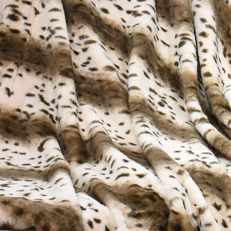 Citraka Brown Faux Fur Sherpa Reversible Throw Blanket