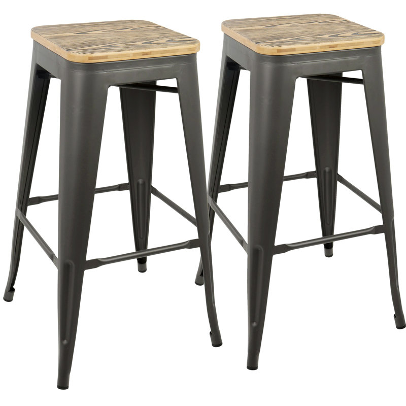 Tabouret Joncarlo, Cadre brun / noir
