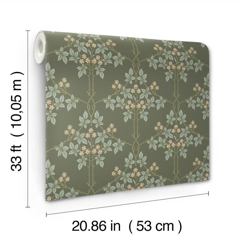 Papier peint treillis Blackberry Vine, Gris