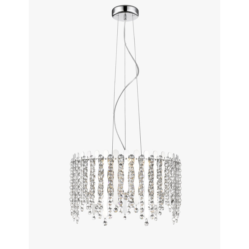 Rudnick 5 - Light Chrome LED Crystal Pendant