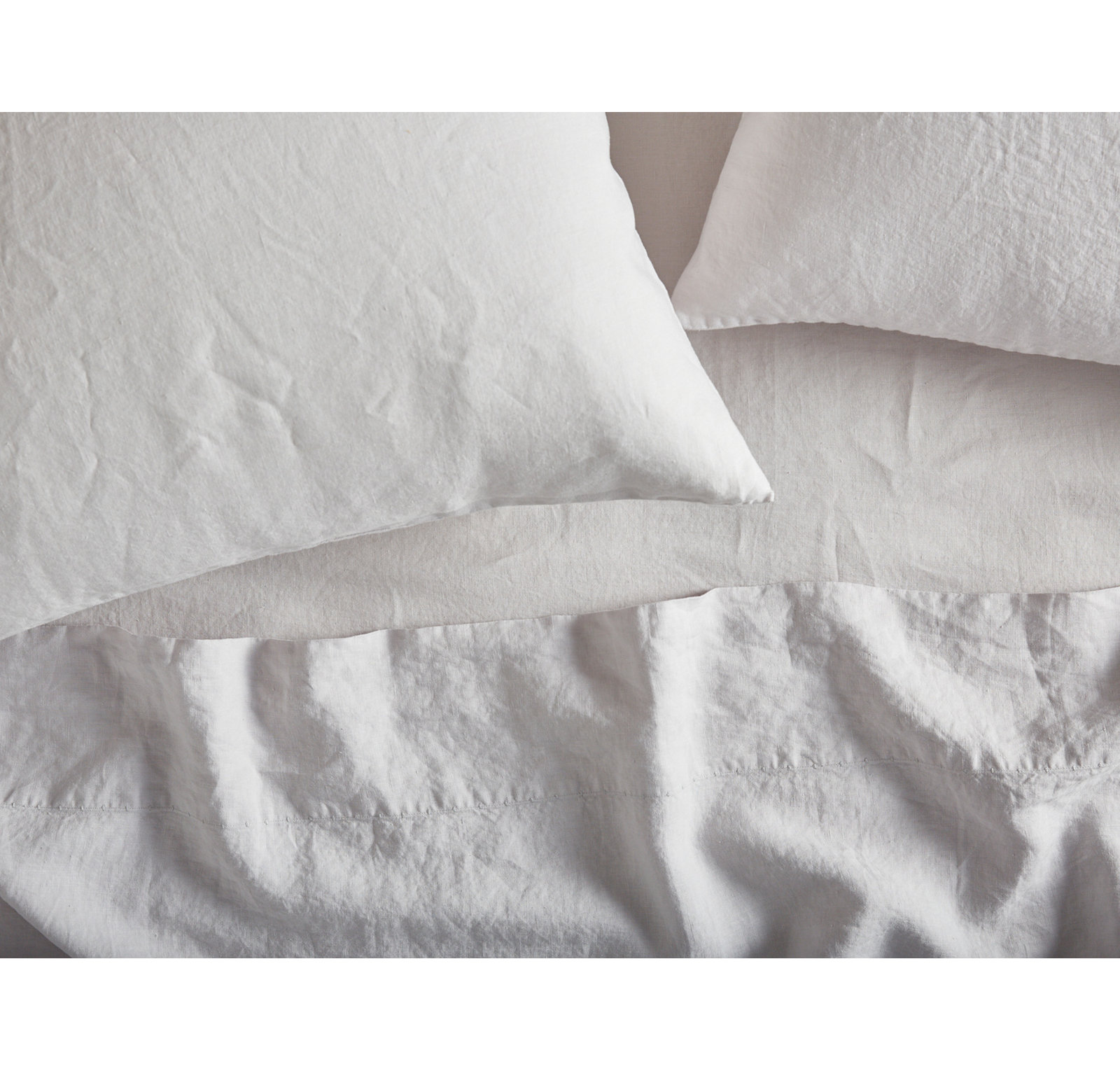 Organic Relaxed Belgian Flax Linen Standard Sheet Set, California King Sheet Set with 2 Pillowcases, Fog
