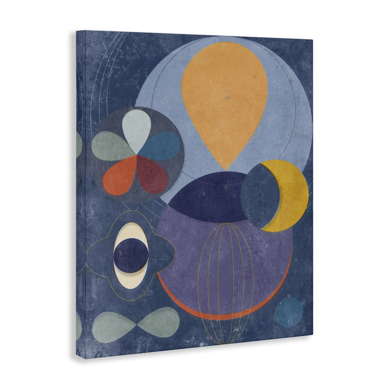  «Blue Retro Collage» par Victoria Barnes, H 48 po x l 36 po