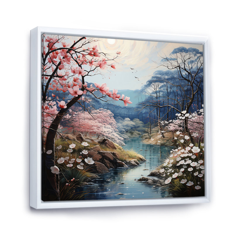 «Asian Art Eastern Elegance IV», reproduction sur toile, H 36 po x l 36 po x P 1,5 po, Cadre flottant blanc