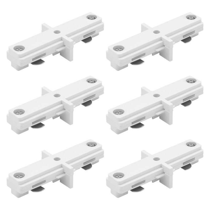 Connecteur Luxrite H-Track, connecteur à 3 fils droit, système de distribution de type H 120V, composant de distribution d'énergie, paquet de 6 noir