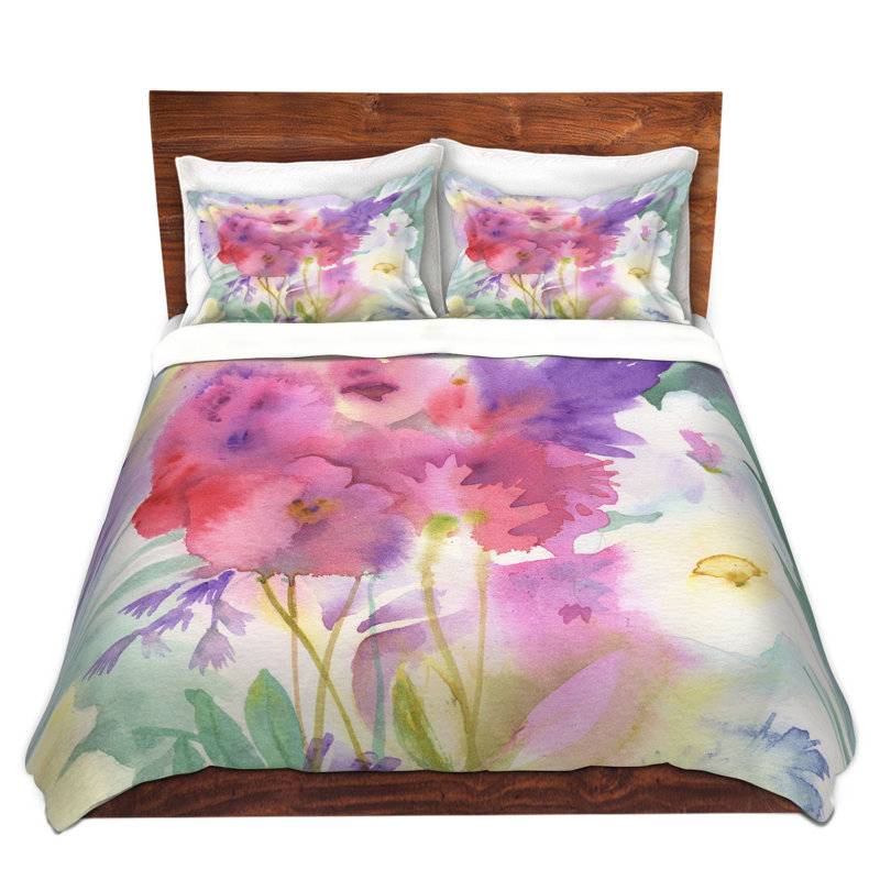 Ensembles de housse de couette très grand DiaNoche en microfibre par Sheila Golden - brume de jardin