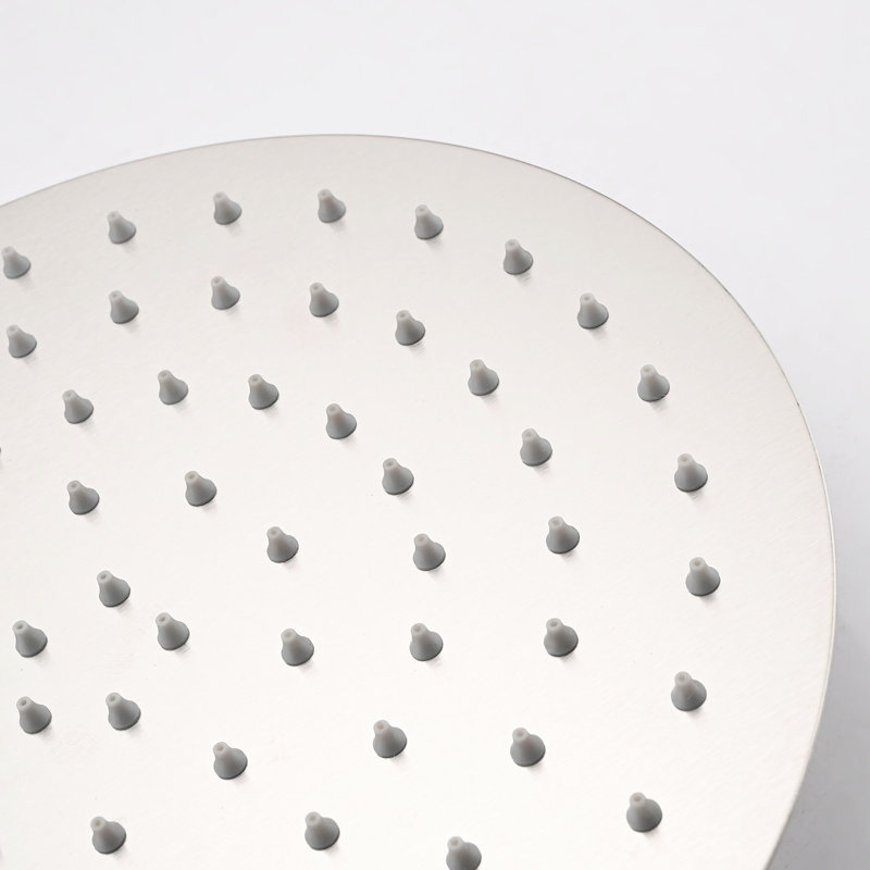 Système de double pomme de douche avec barre coulissante réglable - jet puissant mural en nickel brossé 10 po pour la pluie et la corrosion