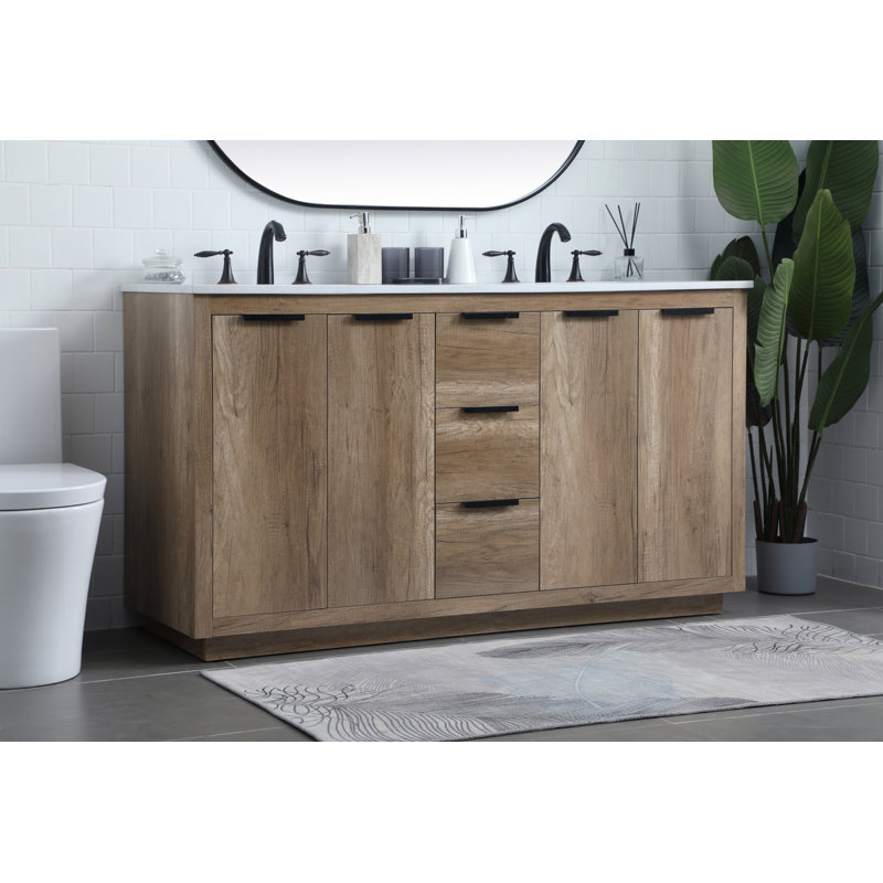 Ensemble de meuble-lavabo double Broadlands, Chêne naturel