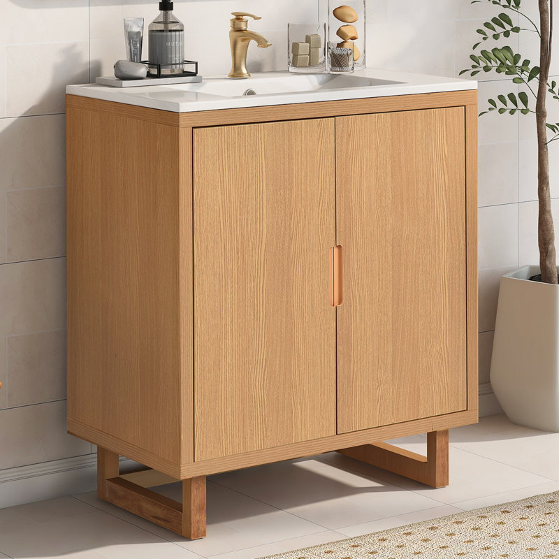Ensemble de meuble-lavabo simple 30 po Nenney, Bois robuste