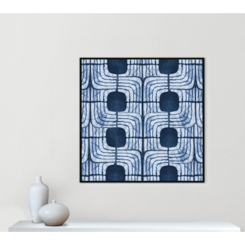 «Blu Batik II» par Emma Peal, H 46,5 po x l 46,5 po, Espresso