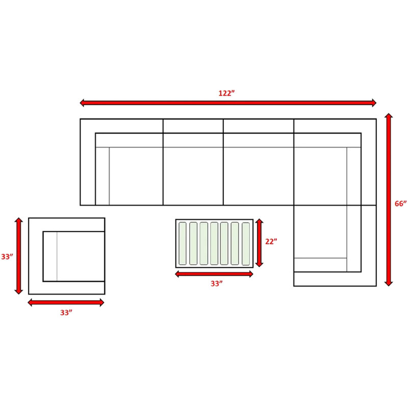 7 coussins de confort d'extérieur brun / gris pour une expérience apaisante, modulaire brun / gris, modulaire