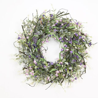 26" Handcrafted Eucalyptus Wildflower Wreath