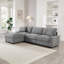 Canapé modulaire de L 103,54 po, 4 canapés modulaires en L en polyester pour le salon, 3 canapés en nuage avec repose-pieds, moderne, petit espace, facile à assembler (gris)-1033766645